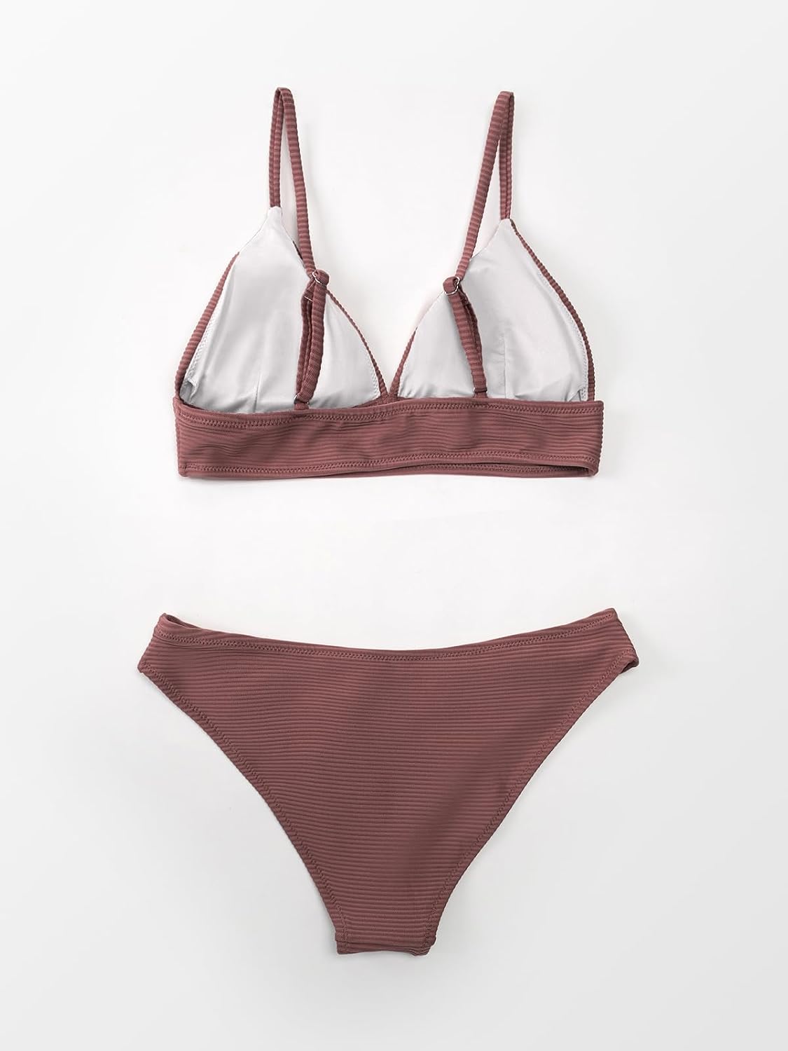 Thumbnail 5 de Cupshe Maillot de bain 2 pièces avec haut de bikini triangle sexy à lacets pour femme
