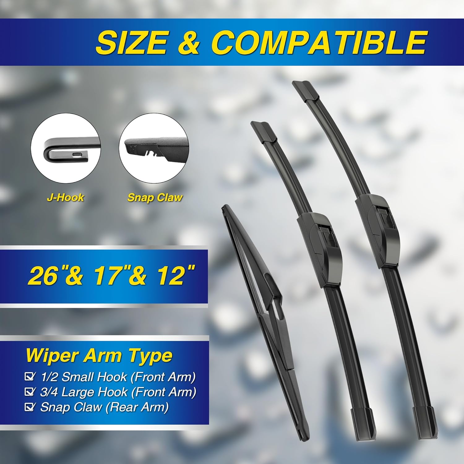 Thumbnail 1 de 5 PLUS® Silicone Wiper Blades 26"/17"/12"