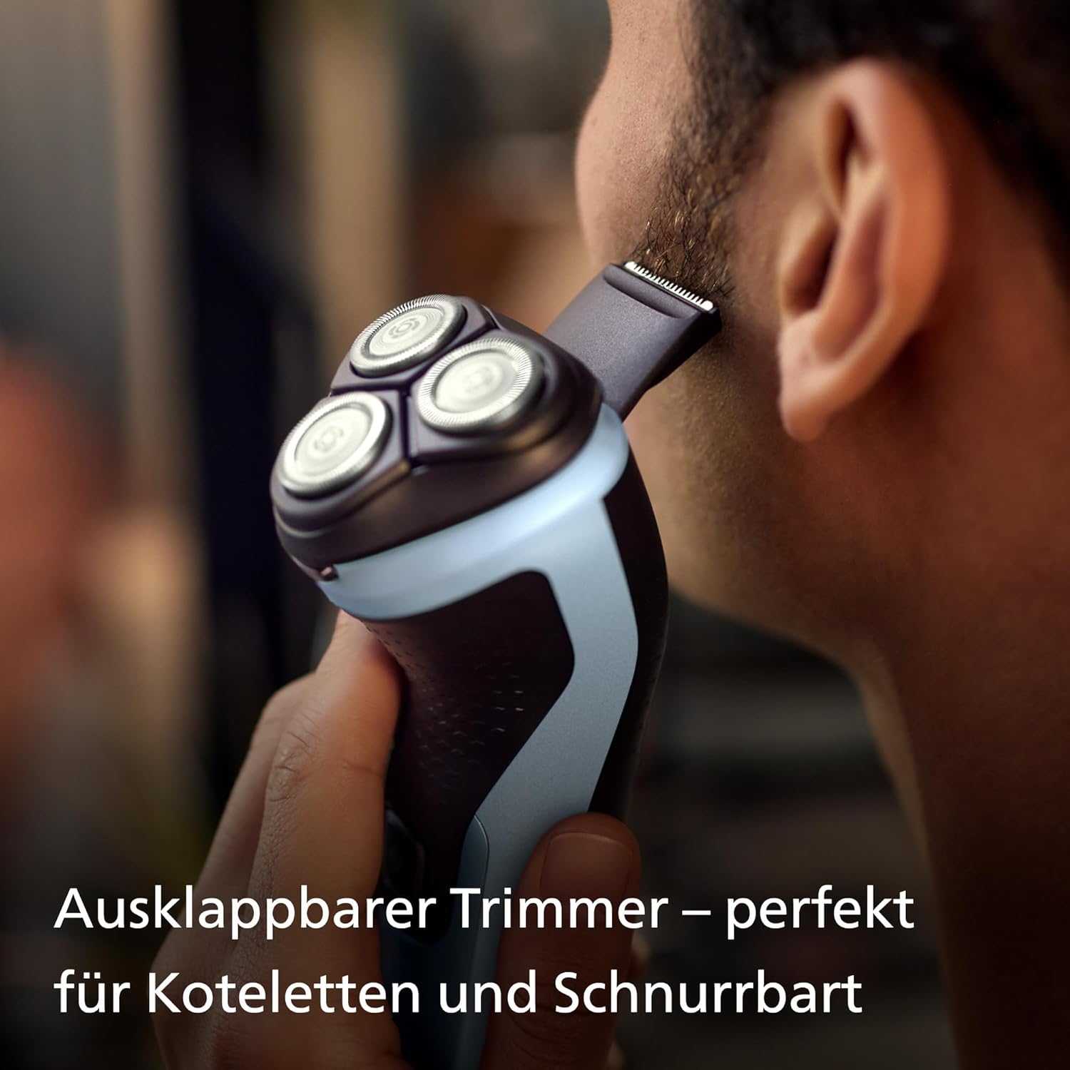 Detalle de Philips Shaver Series 3000X X3053/00 – elektrischer Nass- & Trockenrasierer mit SkinProtect und ausklappbarem Bartschneider