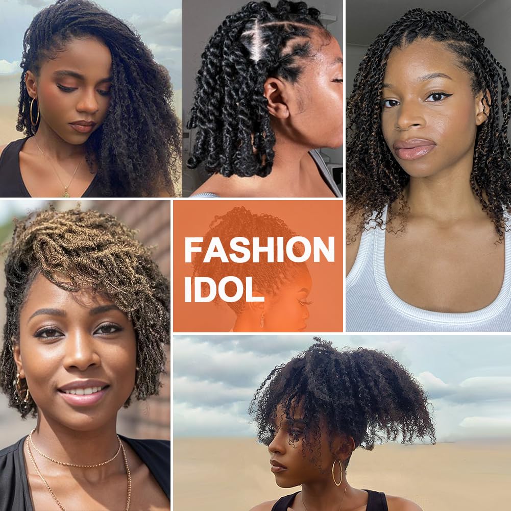 Thumbnail 6 de FASHION IDOL Afro-Kinky Echthaar (100% Human Hair) für Mini Twists, Sister Locs & Loc Repair – 25 cm, Schwarz