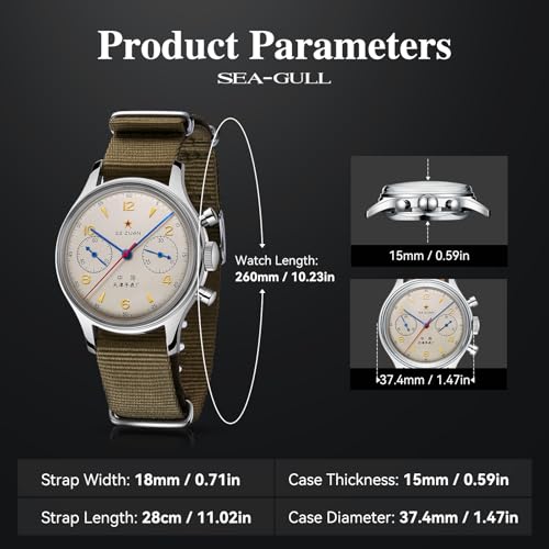 Thumbnail 2 de SEA-GULL 1963 International Edition – ST1901 Manual Winding Aviation Chronograph