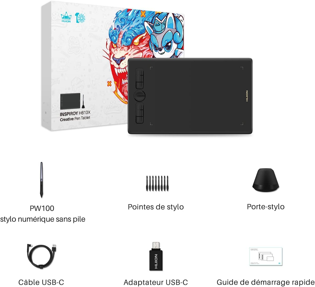 Thumbnail 6 de HUION Inspiroy H610X tablette graphique 10 x 6,25