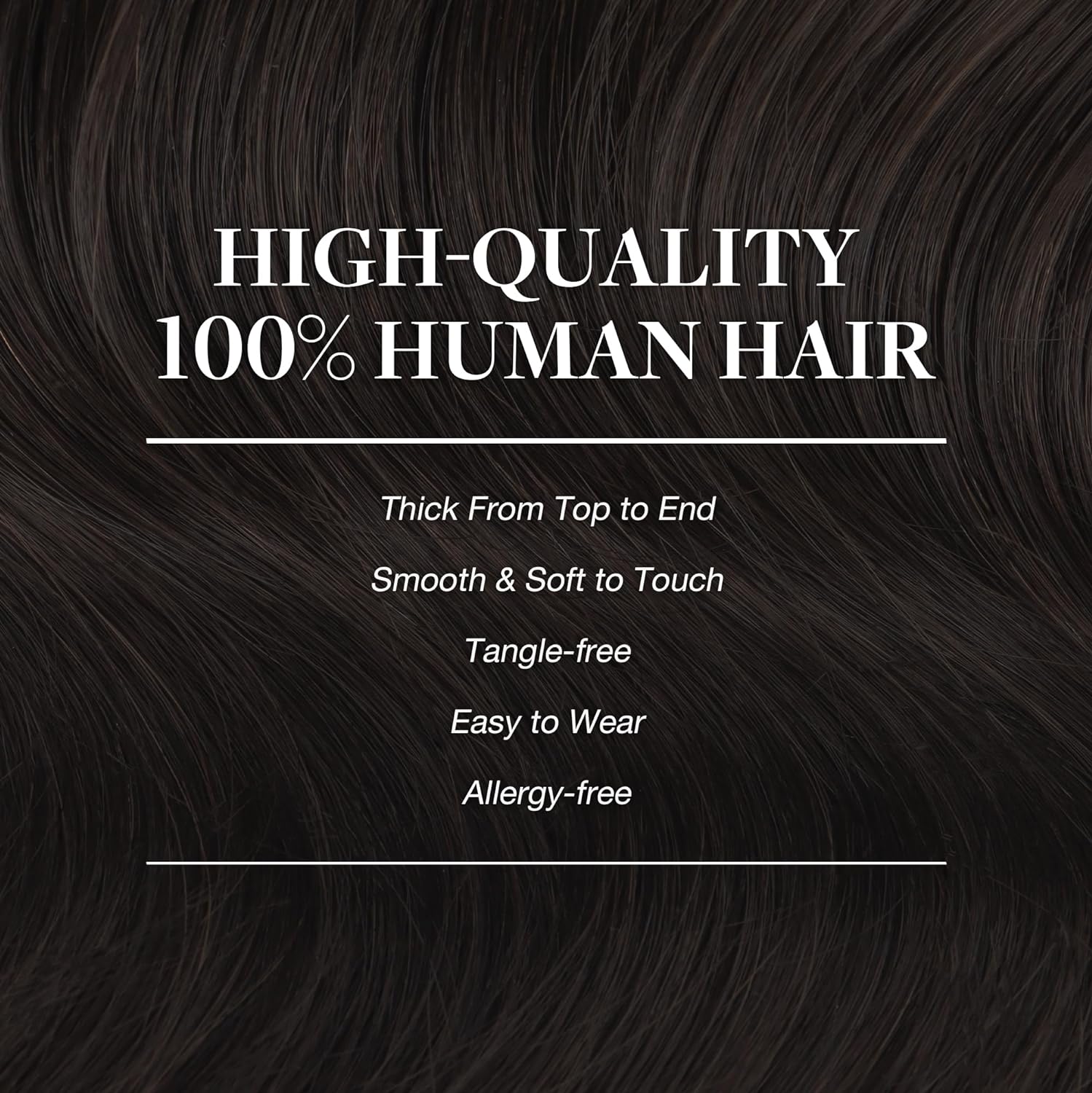 Thumbnail 3 de GOO GOO Clip-in Echthaar Extensions – Echthaar Clip, 55 cm, 120 g, 7 Teile in Dunkelbraun