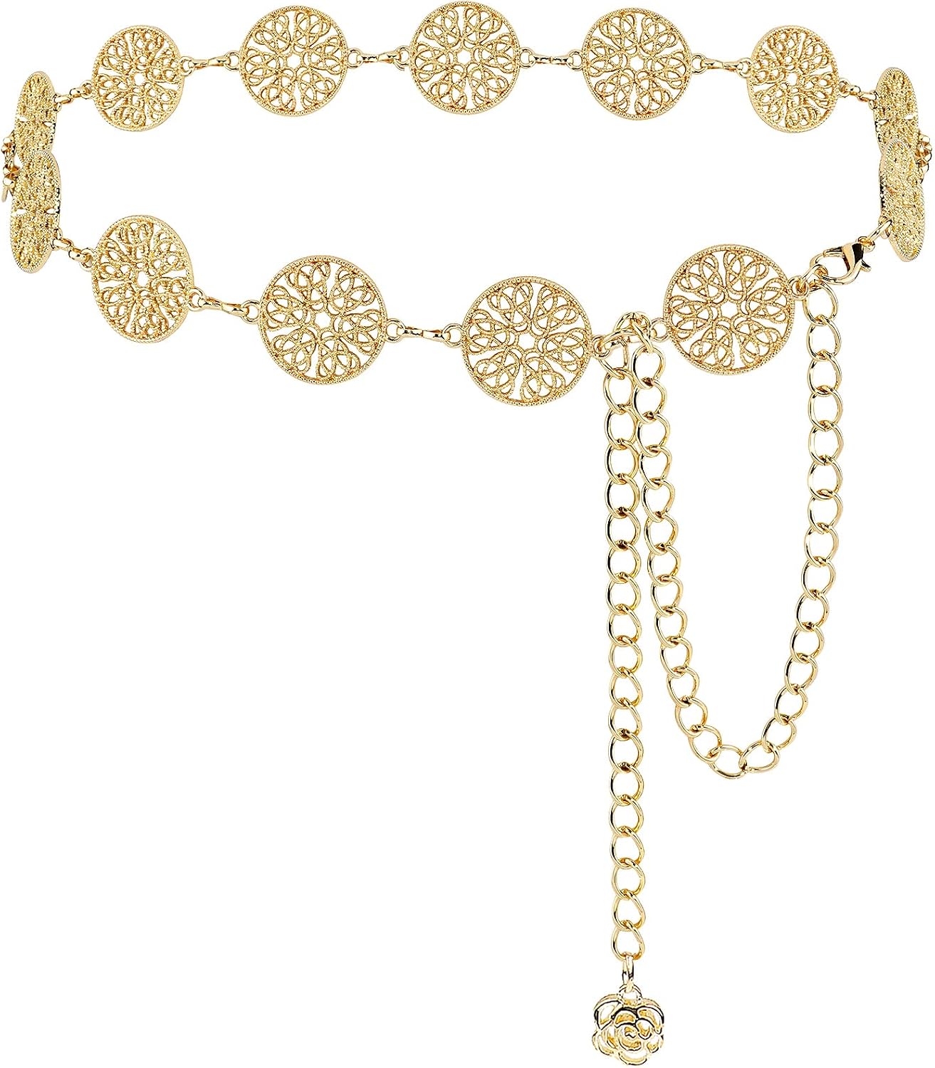 Detalle de DTWAWA Hollow Round Chain Belt for Women