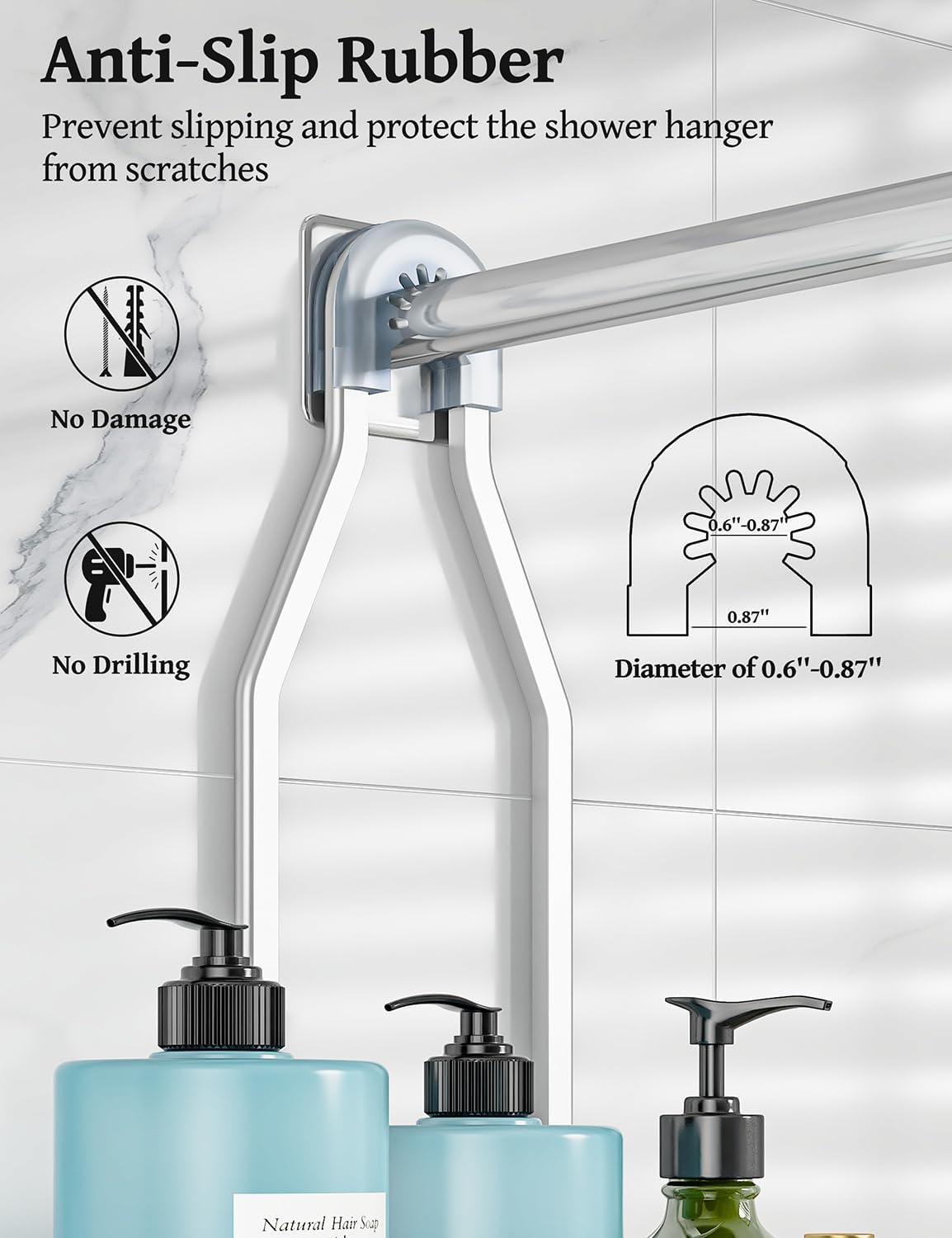 Thumbnail 3 de YASONIC Shower Caddy Hanging with 10 Hooks