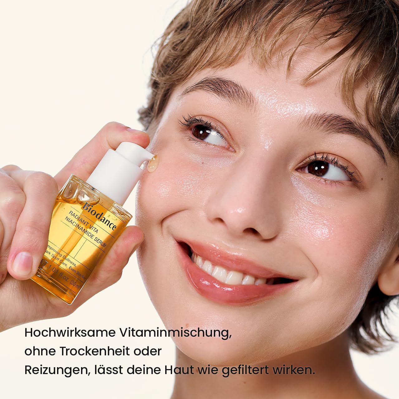 Detalle de BIODANCE Radiant Vita Niacinamid-Serum – für gleichmäßigen Teint, 30 ml