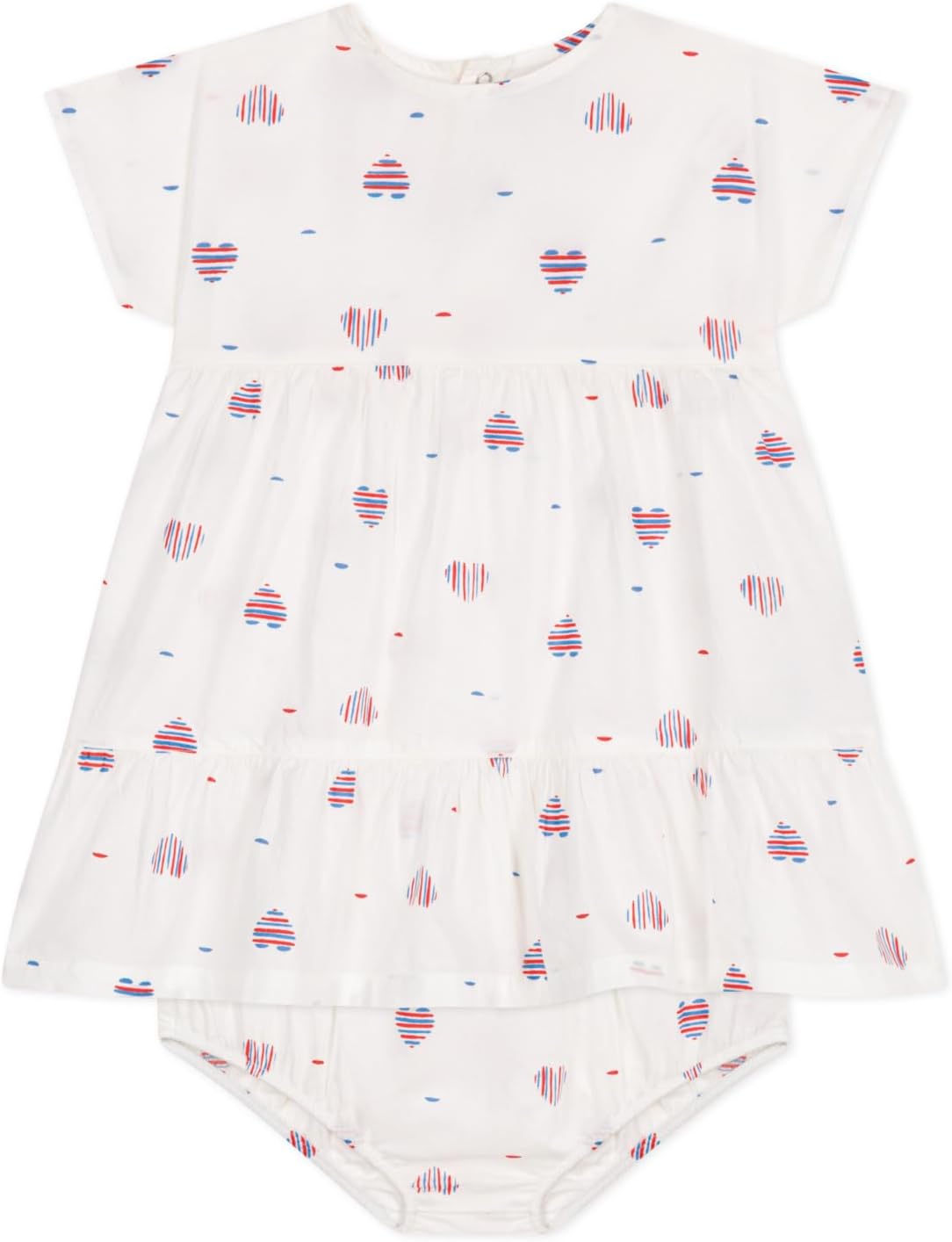 Thumbnail 3 de Petit Bateau A0CLG Robe à manches courtes et bloomer bébé fille (lot de 1) à cœurs