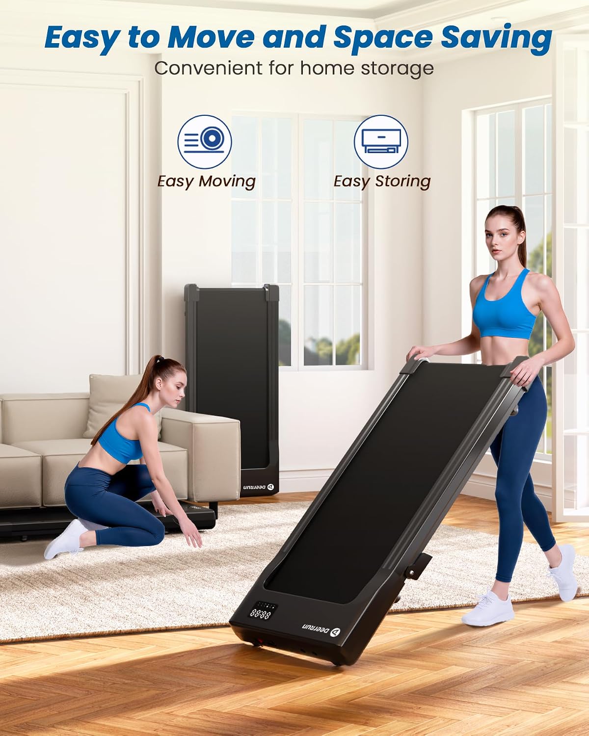 Thumbnail 6 de DeerRun Incline Walking Pad Treadmill, 2.5 HP, 6% Incline, 300 lb Capacity