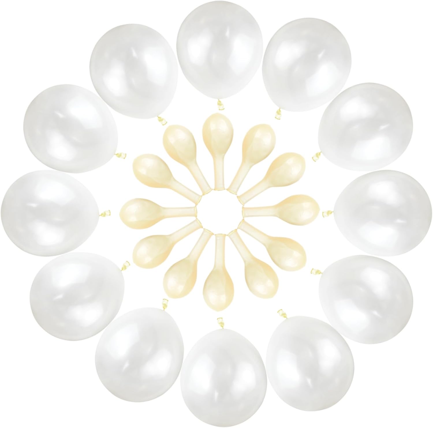 Detalle de QIKOOLAA 120-Pack Pearl White 12-Inch Latex Balloons for Party Decor