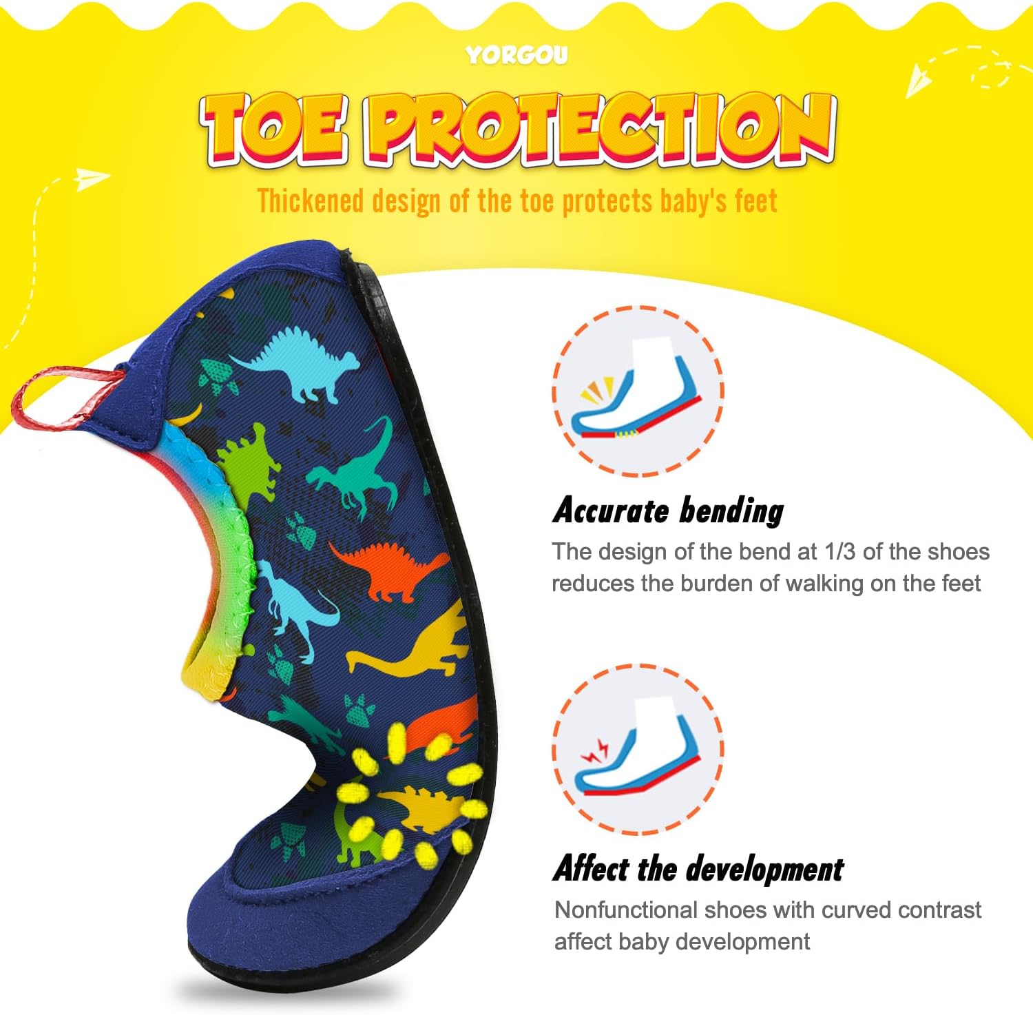 Thumbnail 2 de Yorgou Baby Strandschuhe/Schwimmschuhe in Dinosaurierblau – schnelltrocknende rutschfeste Aquaschuhe für Kinder