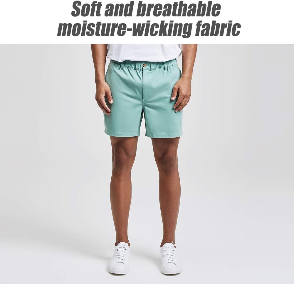 Detalle 2 de maamgic Men's Classic-fit 5.5" Cotton Shorts with Elastic Waistband and Multi-Pocket Design