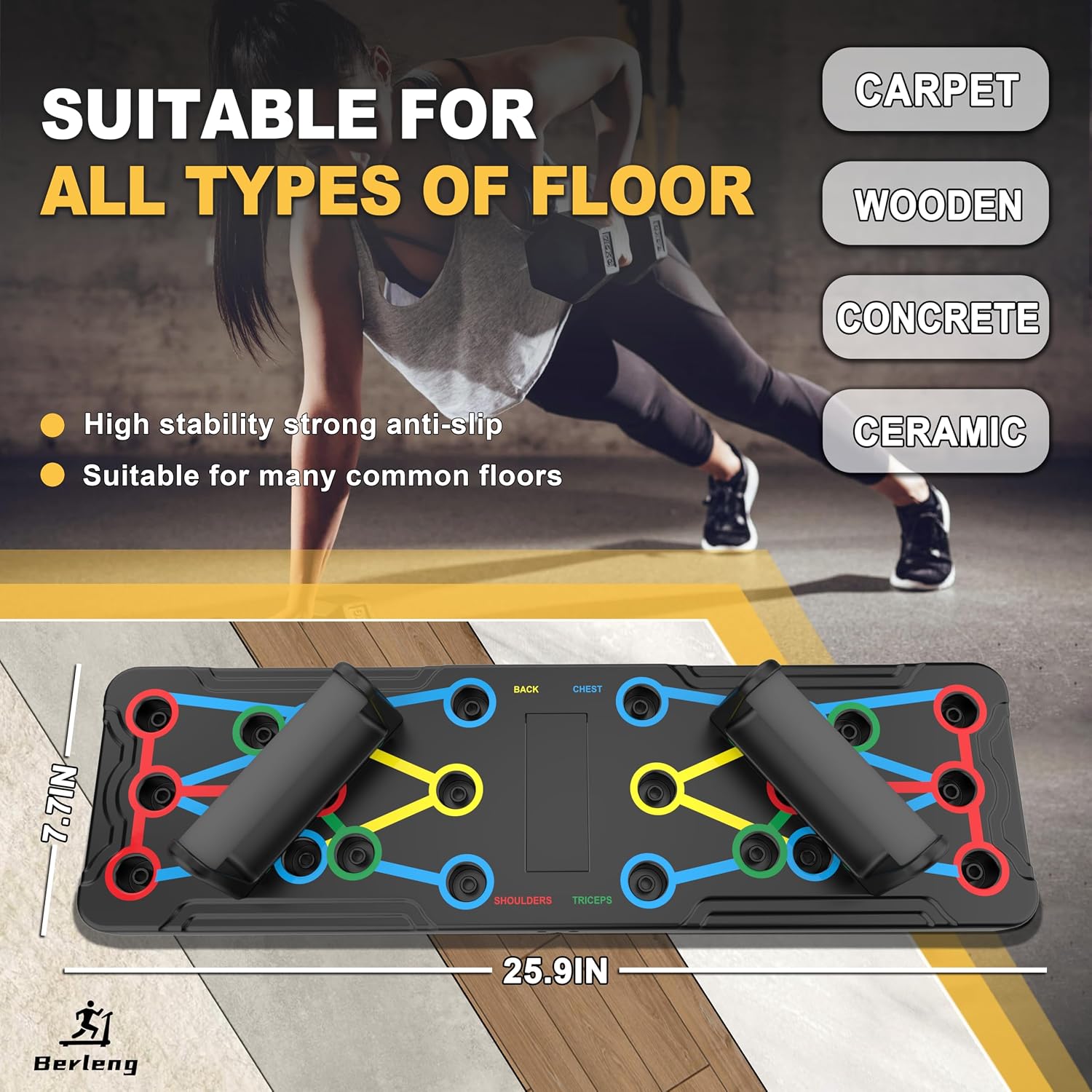 Detalle de IUT Berleng-26K Foldable 30-in-1 Push-Up Board with Ergonomic Handles