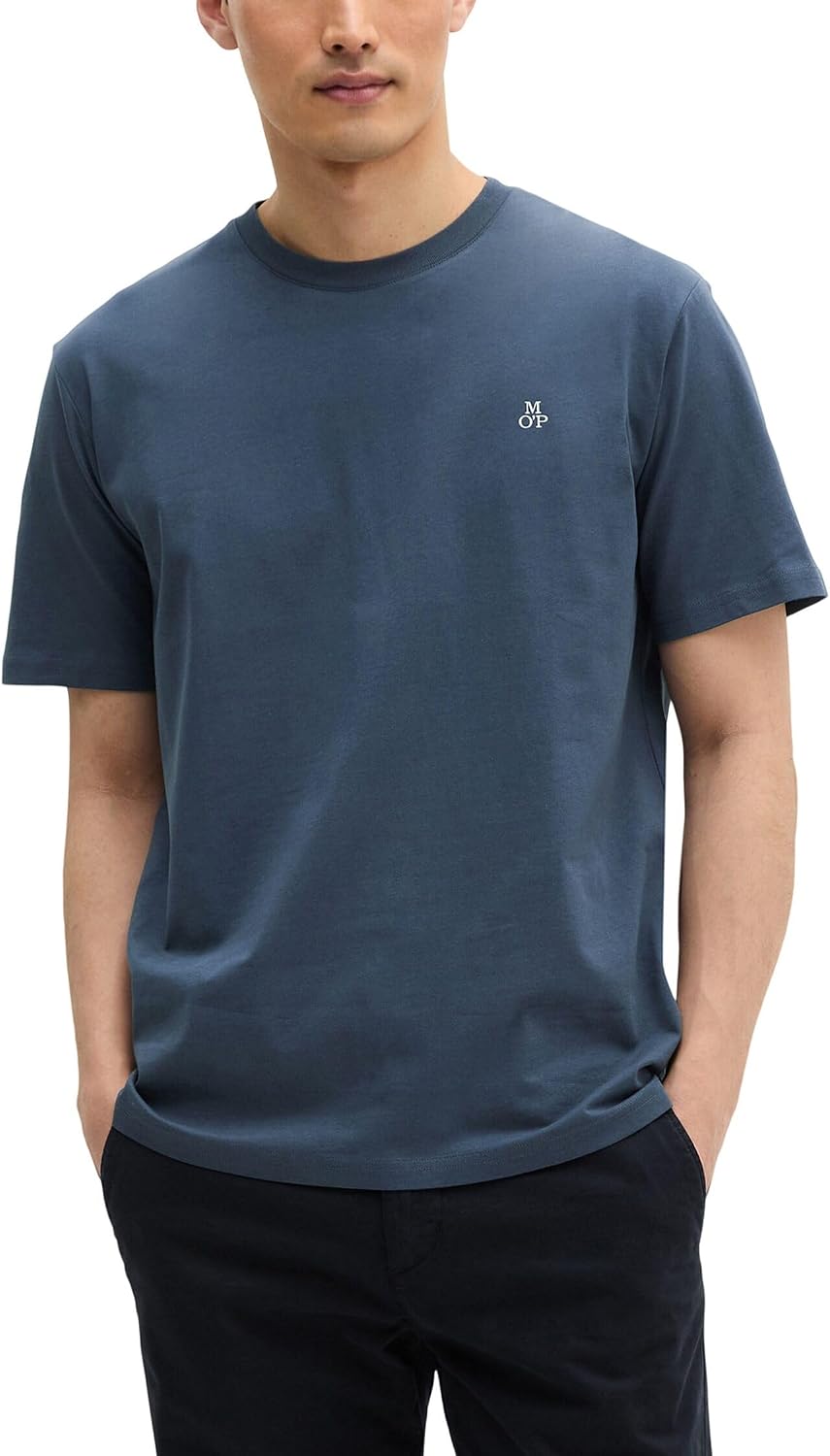 Detalle 2 de Marc O’Polo Herren T-Shirt 51556 mit Rundhalsausschnitt (1er Pack) aus Bio-Baumwolle