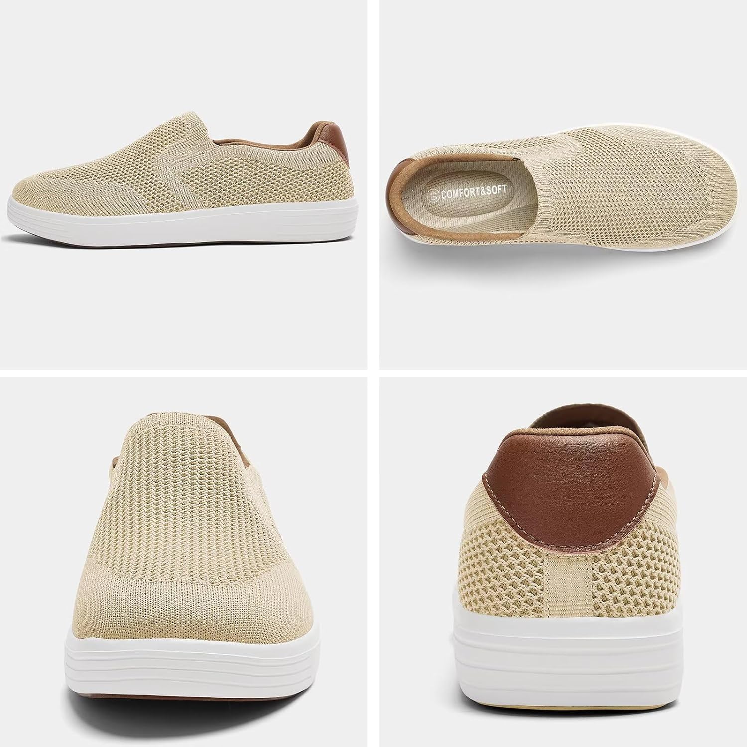 Thumbnail 5 de Puxowe Men's Slip On Loafer Mesh Breathable Trainers – Comfy Casual Walking Shoes