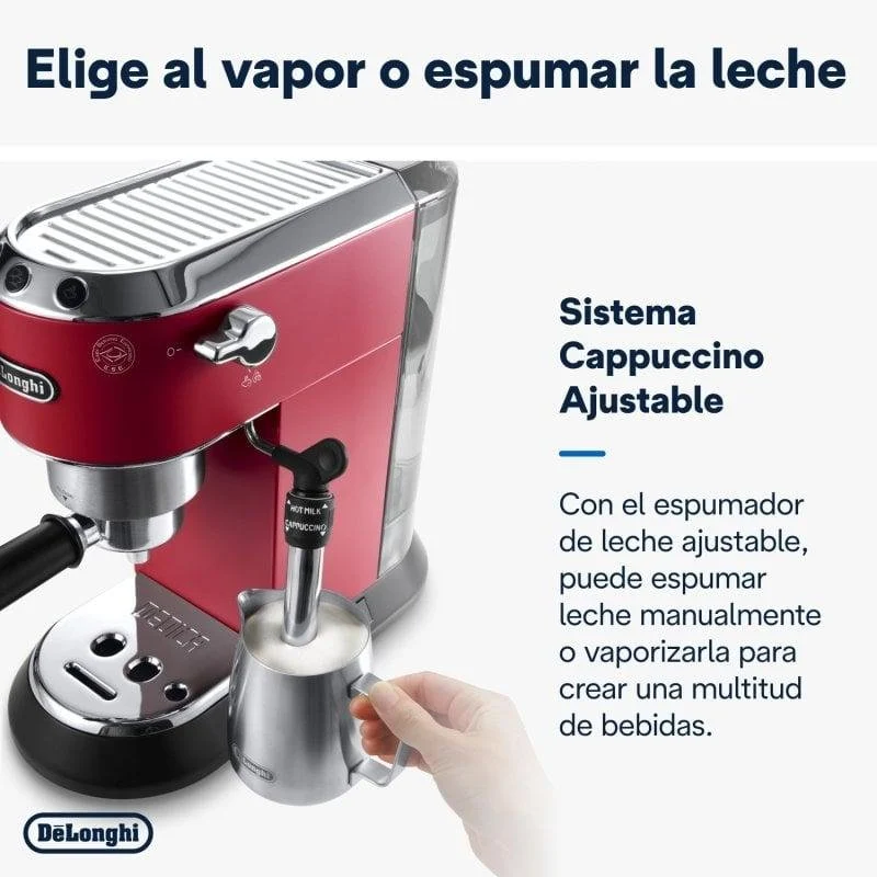 Detalle de DeLonghi Dedica EC685.R Cafetera espresso 15 bar