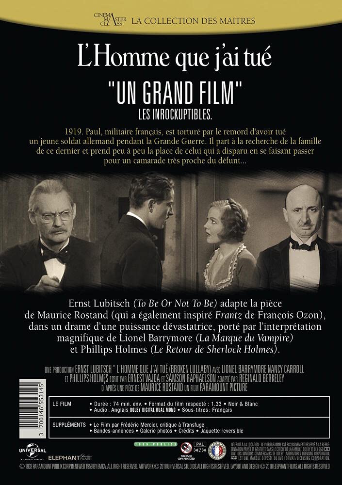 Detalle 2 de L'Homme que j'ai tué - DVD 🎬