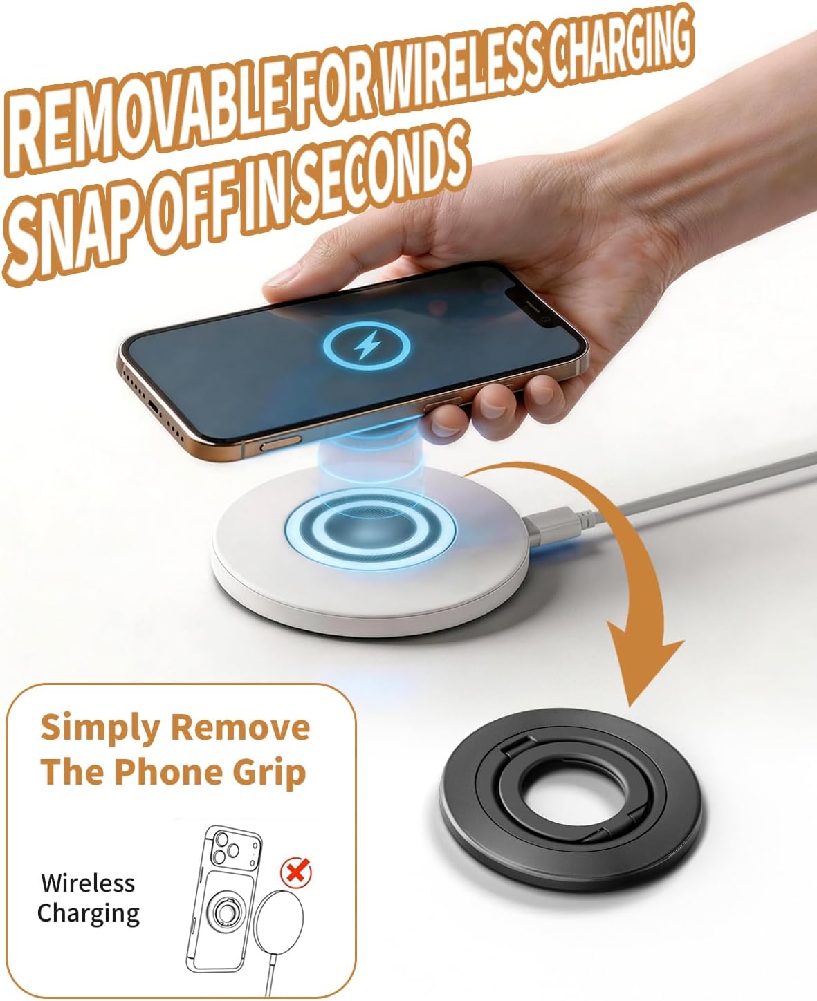 Thumbnail 5 de Orivexus Magnetic Phone Ring Holder with 360° Rotation