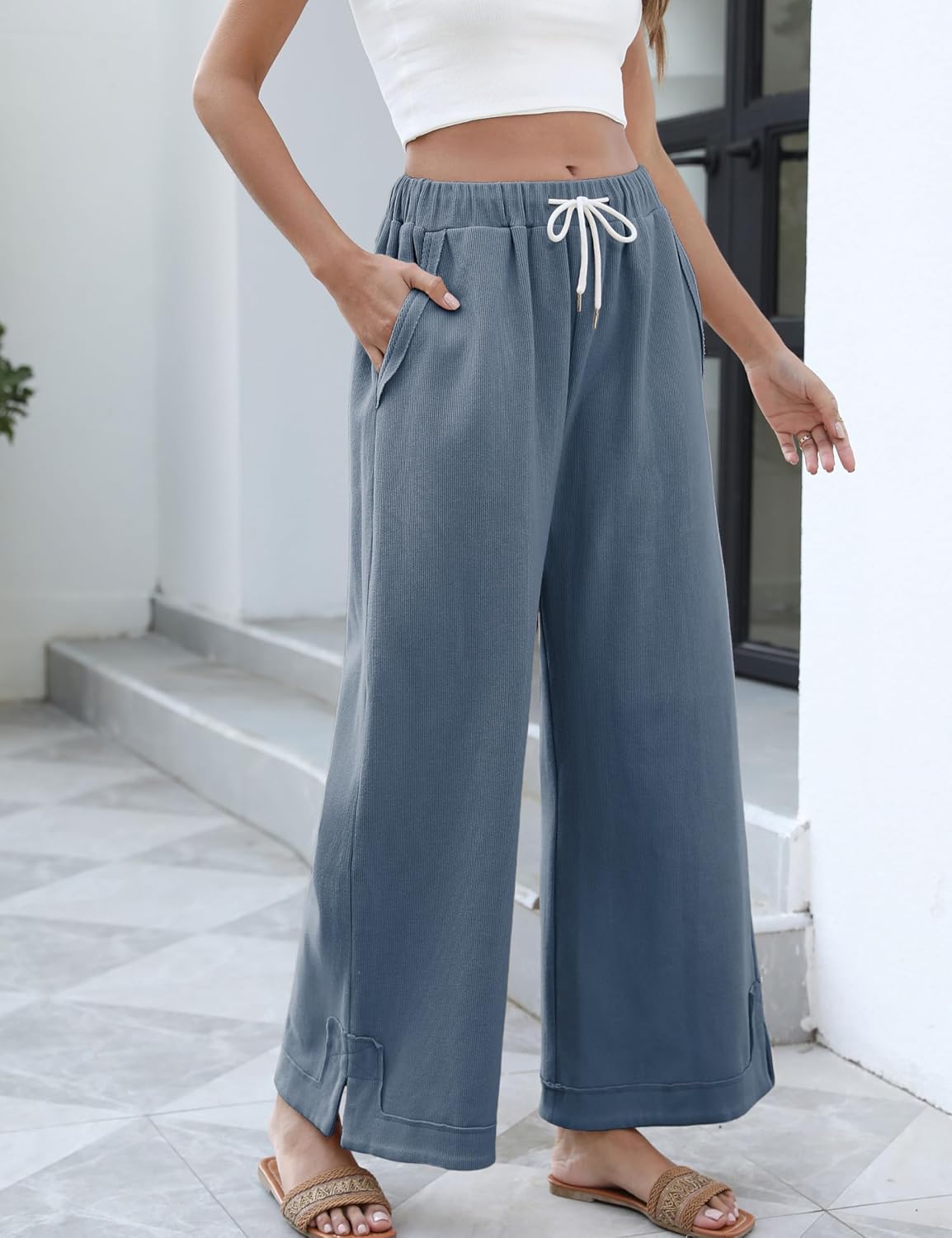 Thumbnail 1 de Athlisan Women's Baggy Wide Leg Palazzo Pants with Pockets