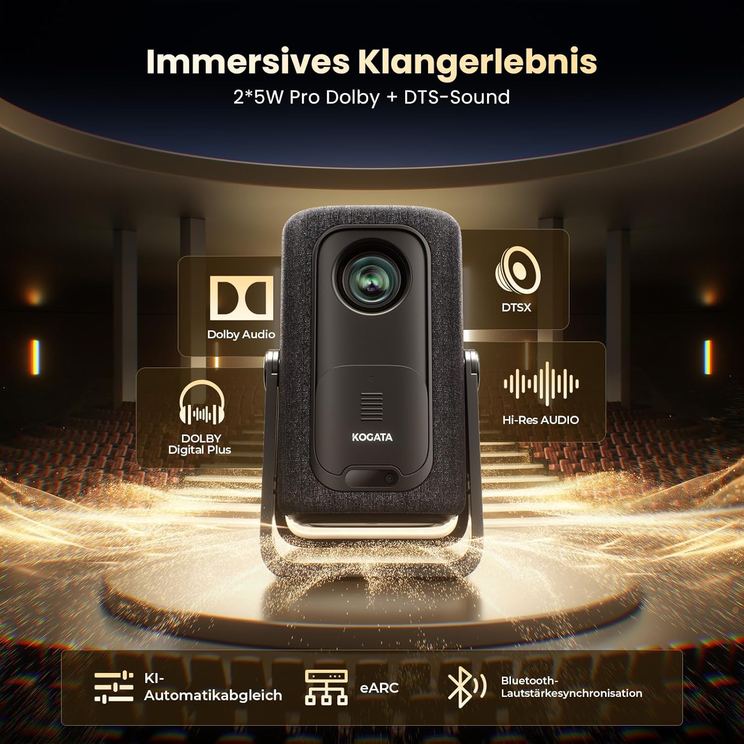 Thumbnail 5 de KOGATA 4K Smart Beamer Kurzdistanz 1.1:1 (tragbar) – Netflix-App, HDR10+, Autofokus & 6D Keystone