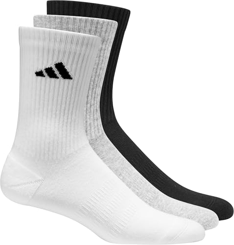 Thumbnail 3 de adidas Cushioned Crew Socks 6 Pair Pack — White/Medium Grey Heather/Black, 2-3 Years