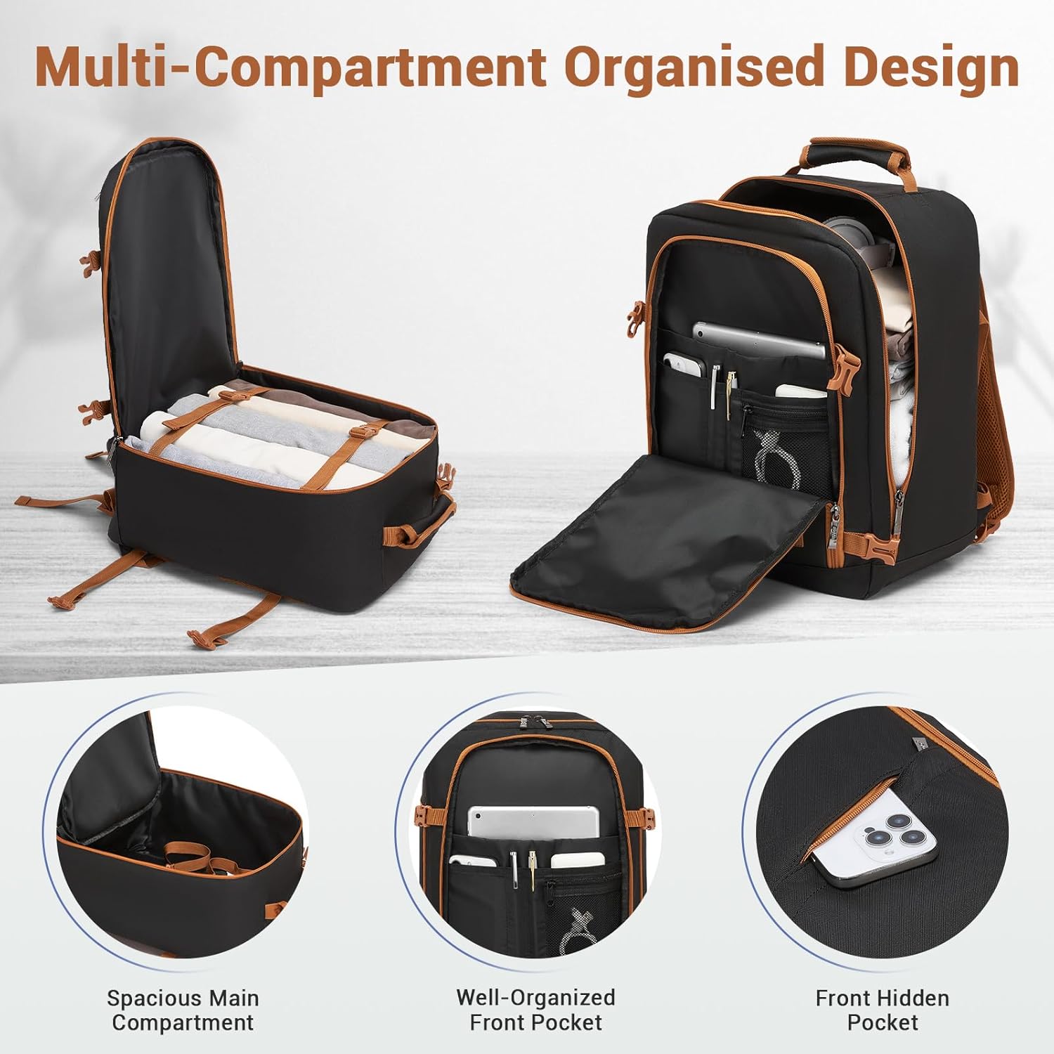 Thumbnail 4 de Kono Ryanair Cabin Bags 40x30x20 Underseat Carry-On Backpack – Durable, Compact & Practical