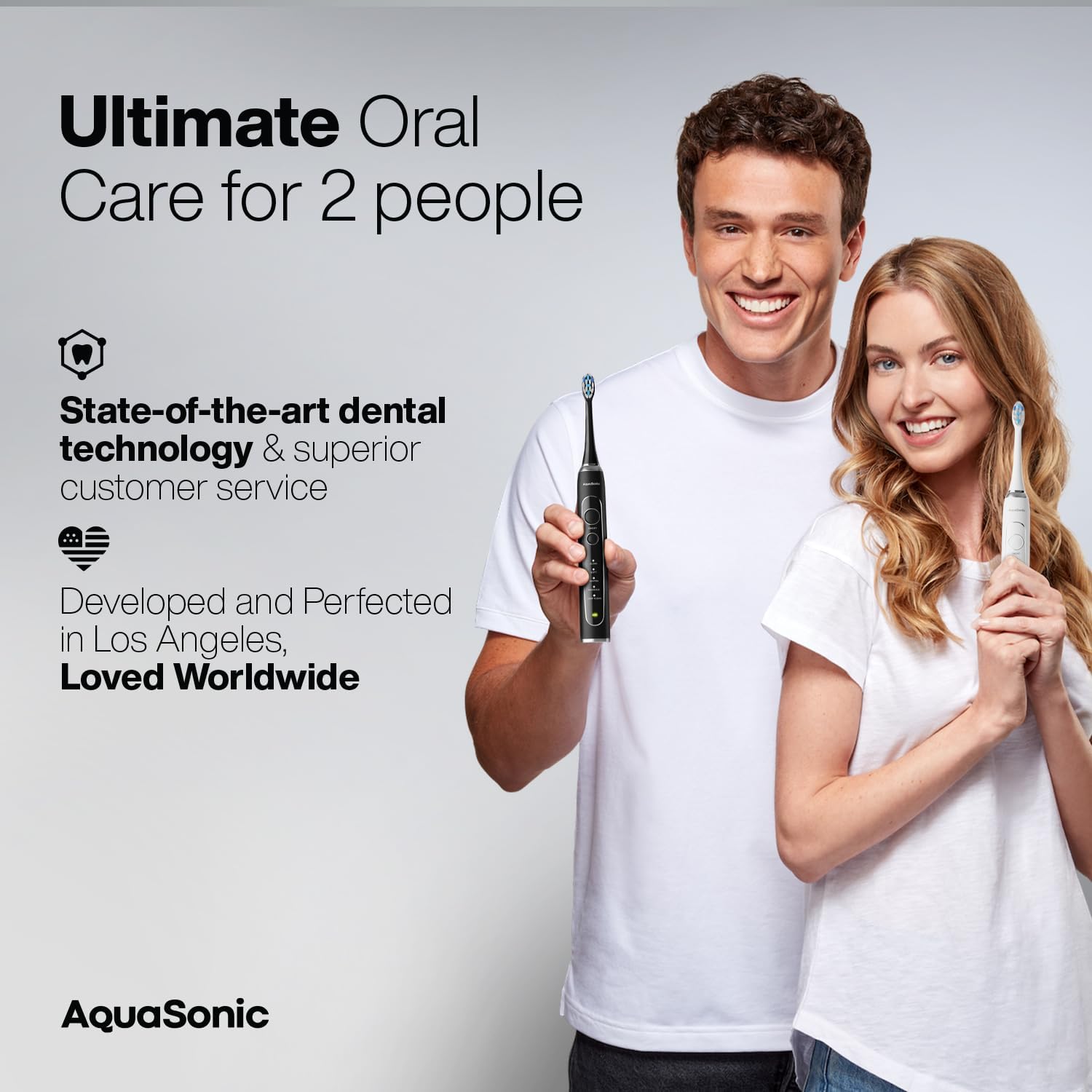 Thumbnail 6 de Aquasonic Duo PRO Ultra Whitening 50,000 VPM Electric Toothbrush with UV Sanitising and Dual Charging Base