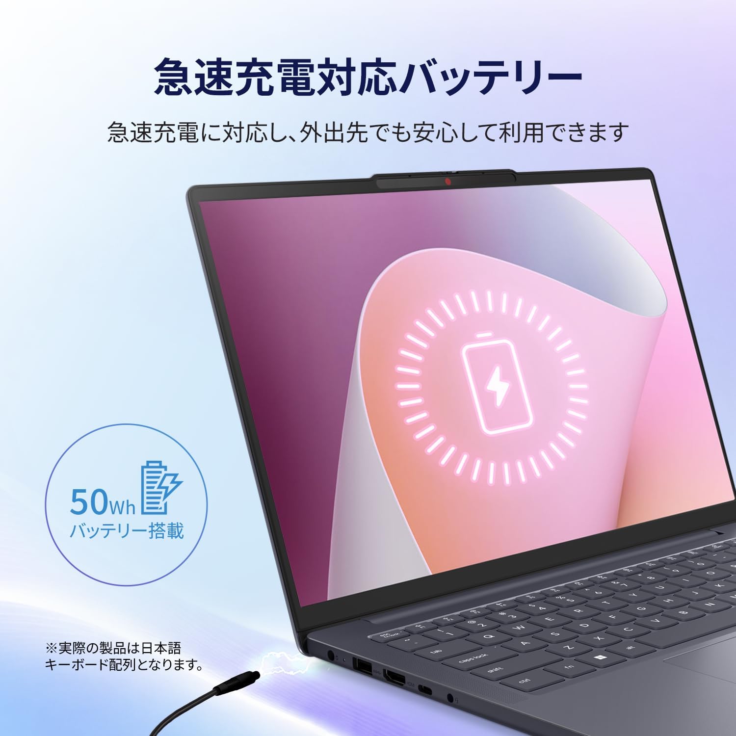 Detalle 1 de Lenovo IdeaPad Slim 3 83K9003KJP 14型ノートPC Ryzen 5 8640HS・16GB・512GB SSD