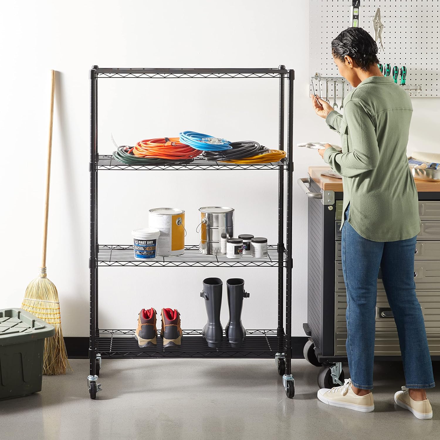 Thumbnail 1 de Amazon Basics 4-Shelf Adjustable Shelving 36" 🗄