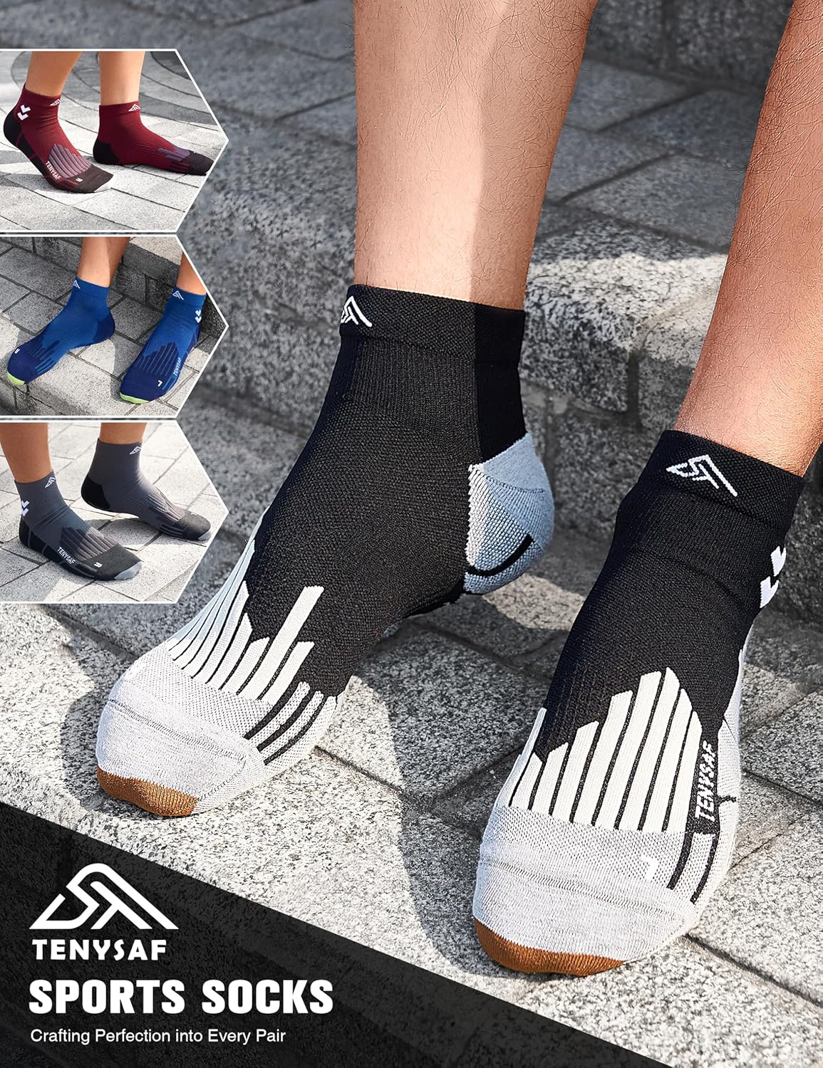 Detalle 2 de Lounwee Kompressions Laufsocken 3er-Pack