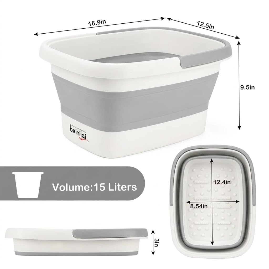 Thumbnail 5 de Beinilai Collapsible Foot Bath Basin for Soaking Feet with Massage Acupoint Rollers