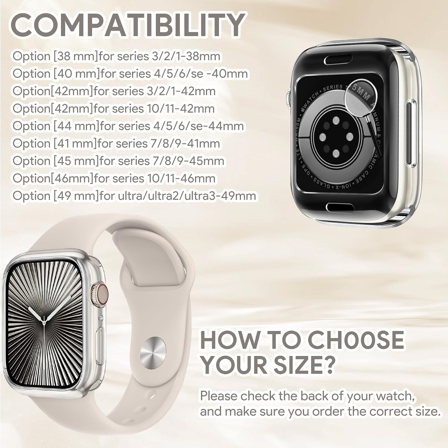 Thumbnail 6 de JR.DM JRDM-WB-1032 40mm TPU Apple Watch Case, Silver Flexible Bumper