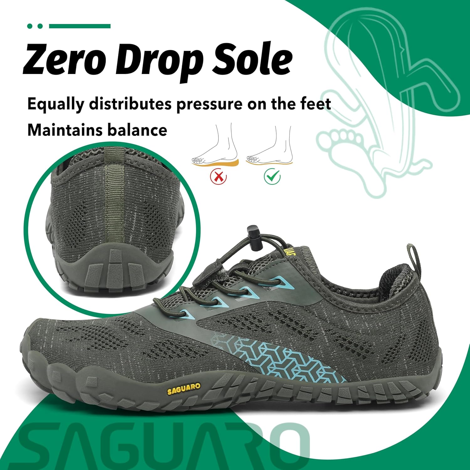 Thumbnail 5 de SAGUARO Unisexe Chaussures Minimaliste Fitness – polyvalentes, barefoot-friendly