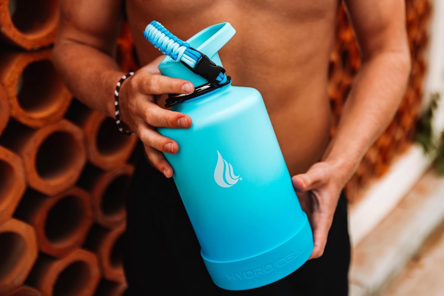 Thumbnail 6 de HYDRO CELL Stainless Steel Insulated Water Bottle with Straw (64oz) – Sky/Blue