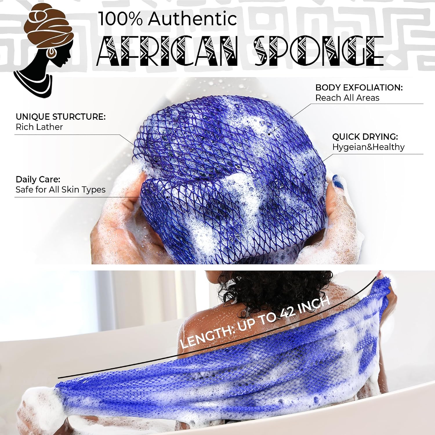 Thumbnail 1 de Loofah Sponge African Net Authentic – 2 Pieces