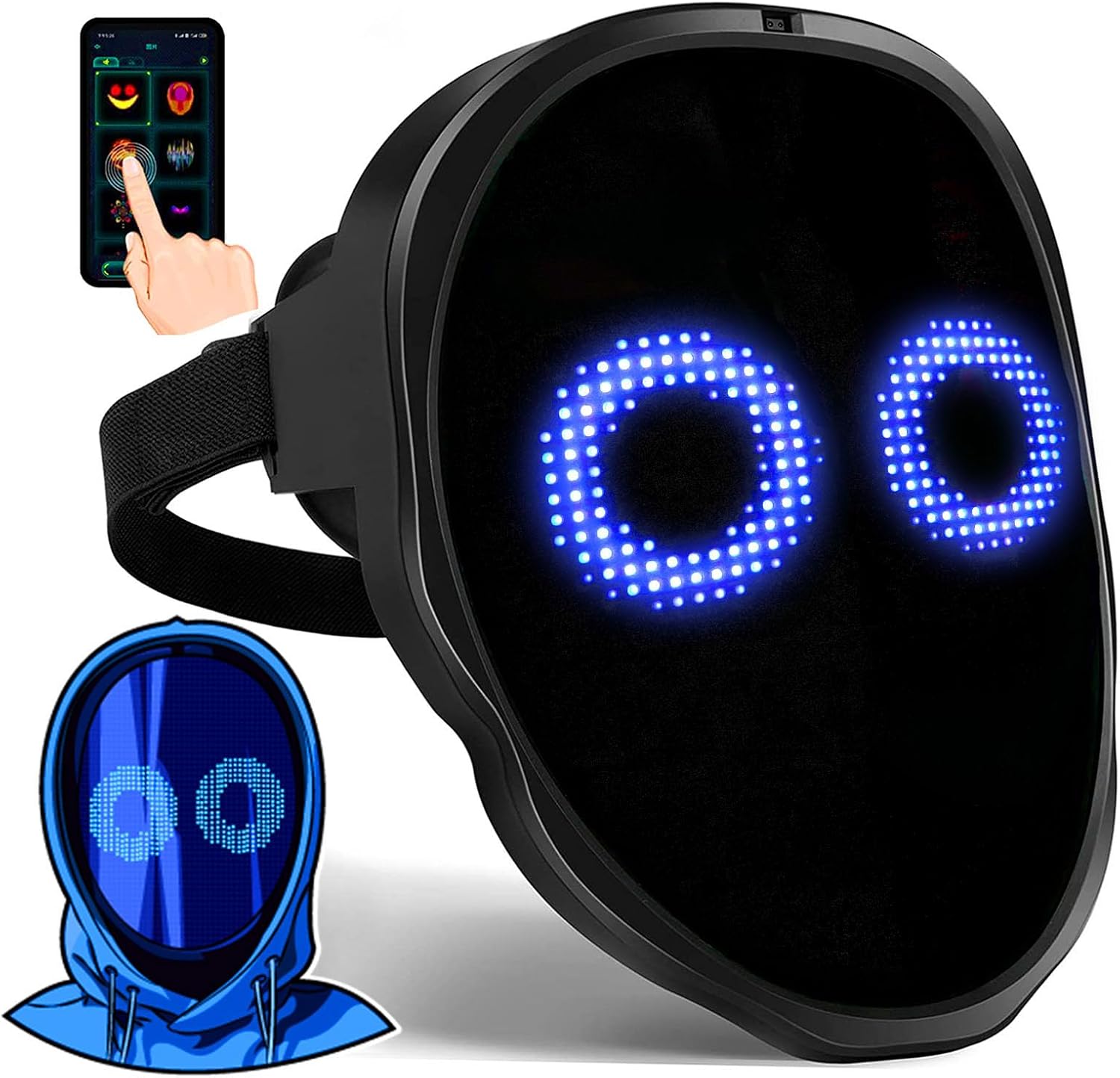 Detalle de Gootus Customizable LED Halloween Mask with App and Gesture Control