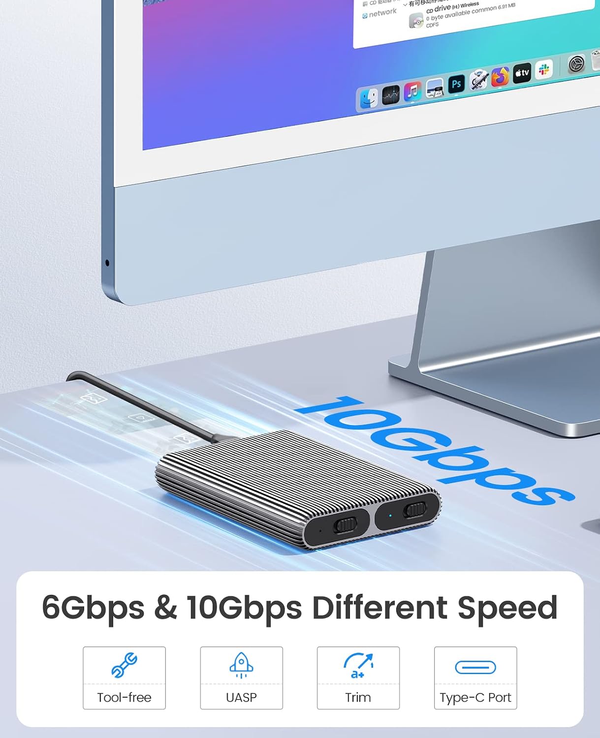 Thumbnail 2 de ORICO AM2-2S Carcasa Dual M.2 SSD USB-C