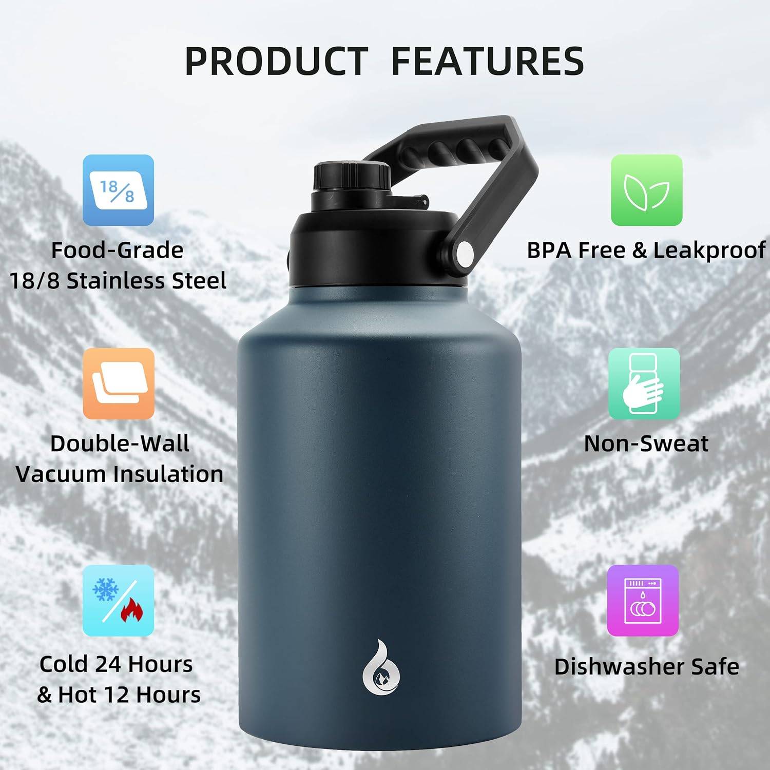 Detalle de BJPKPK Insulated Water Bottle 128 oz