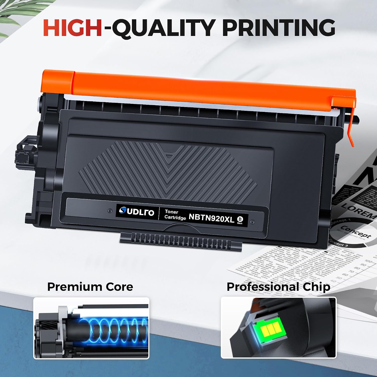Thumbnail 4 de SUDLTO TN920XL Compatible Black Toner 2-Pack with Chip, 6,000-Page Yield