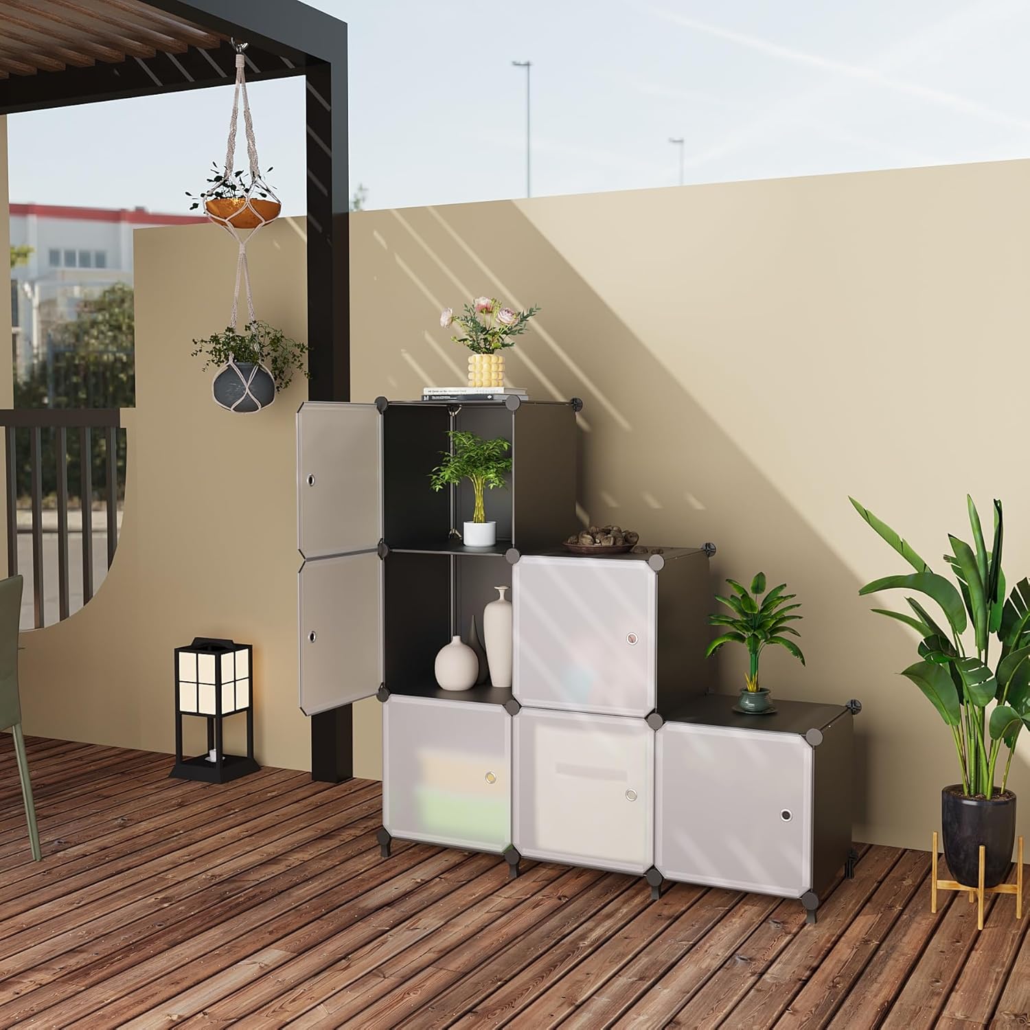 Thumbnail 3 de ATTDETJL 6-Cube Storage Unit with Doors (ATTSL6001) – Black 30x30x30cm compartments