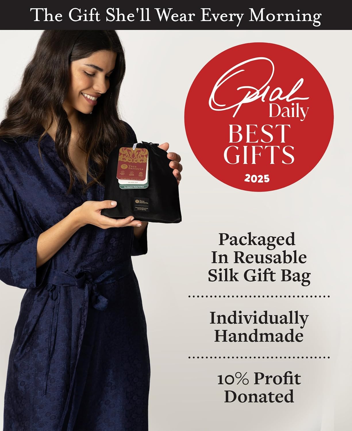 Detalle de Tara Sartoria Silk Robe, Jacquard