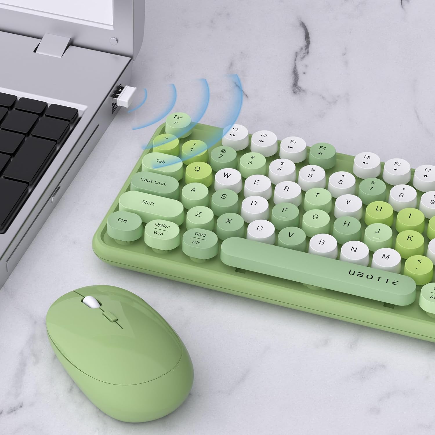 Detalle de UBOTIE Colorful Wireless Keyboard & Mouse Combo