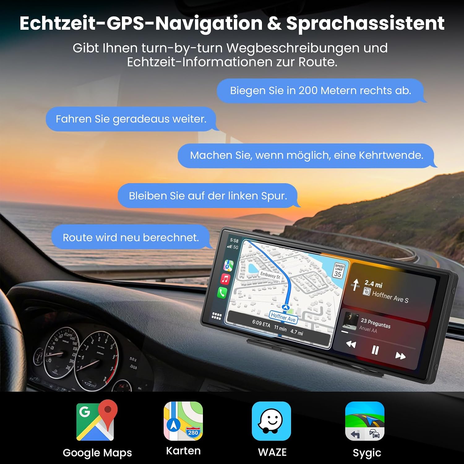 Thumbnail 2 de CarPlay Bildschirm 9,26 Zoll Wireless Display