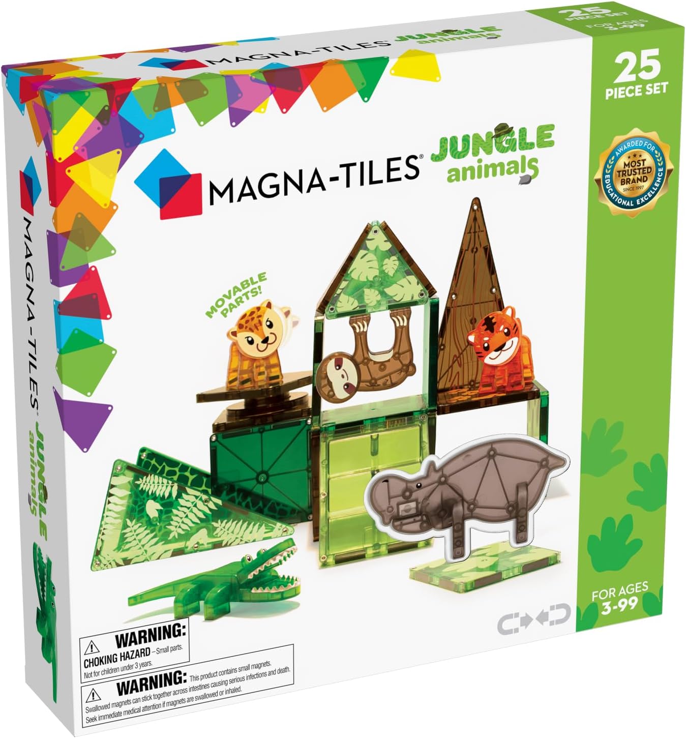 Detalle de MAGNA-TILES Jungle Animals 25-Piece Magnetic Set