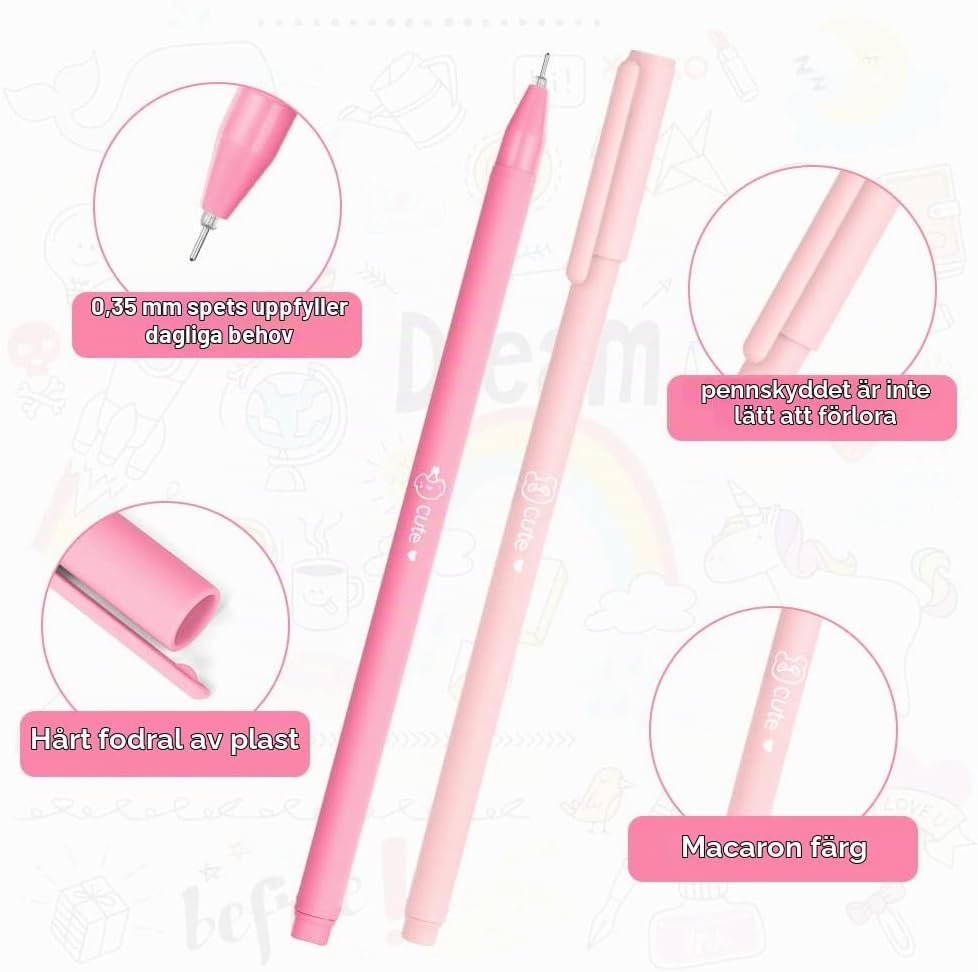 Detalle de OFFCUP Rollerball gelpennor, 6-pack med svart bläck och 0,5 mm spets