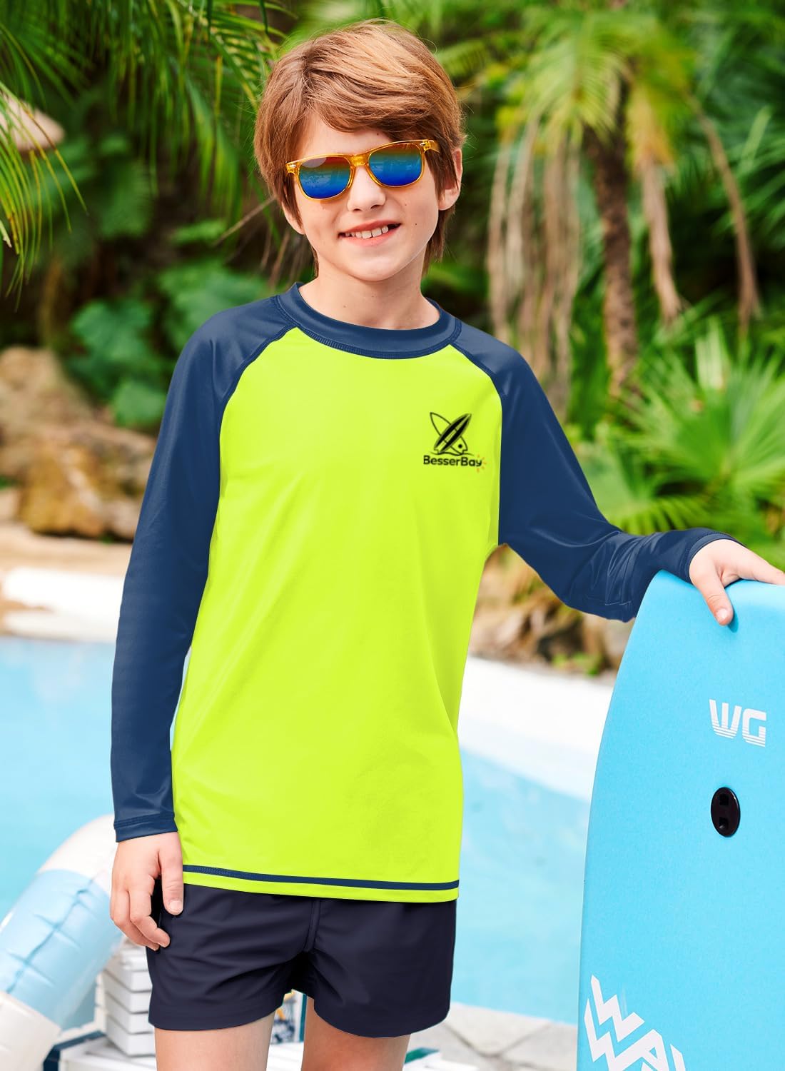 Detalle de BesserBay Kinder UV Shirt UPF 50+ Langarm Rashguard – Größe 110–150