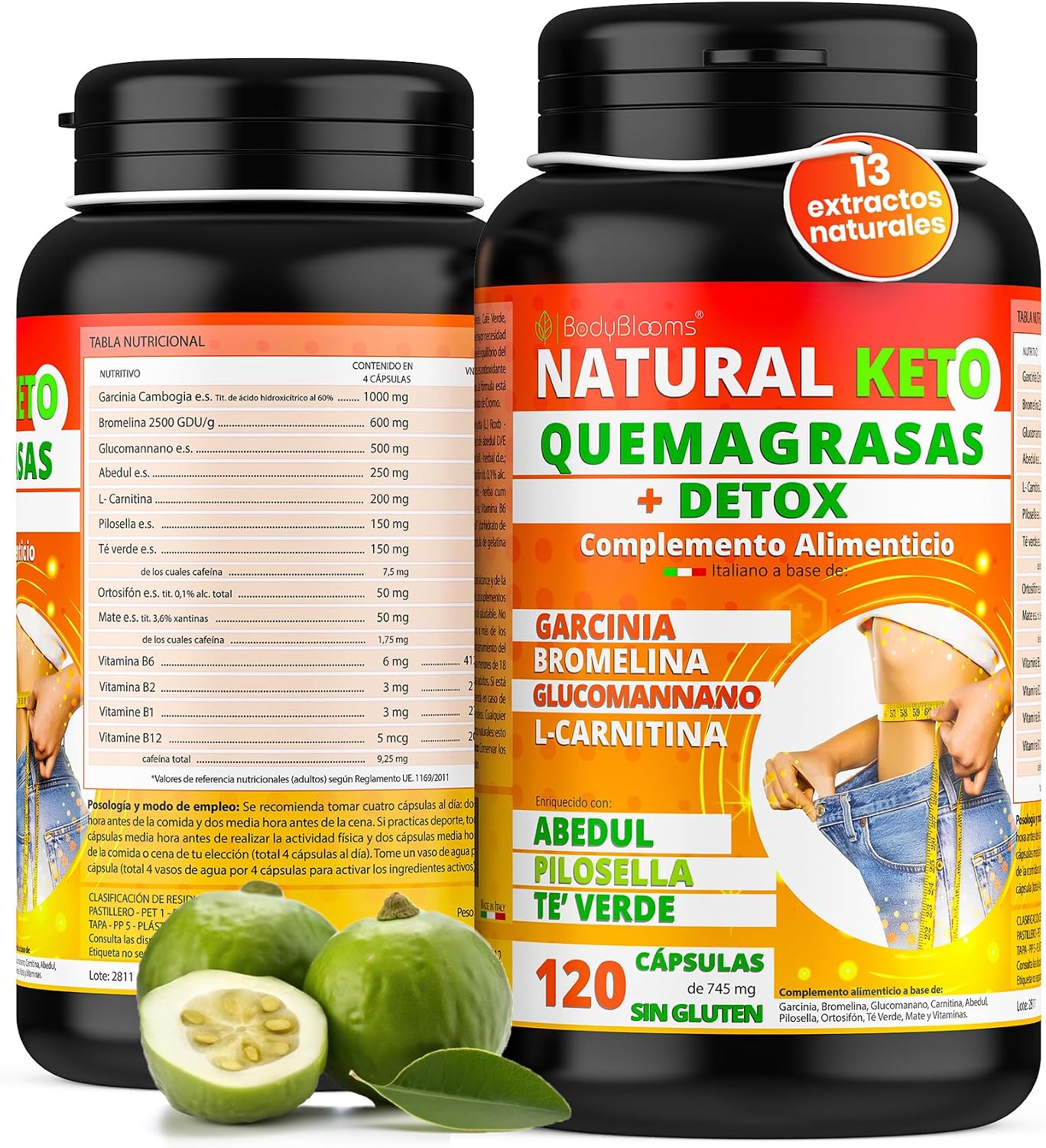 Detalle de Bodyblooms Quema grasas potente 120 cápsulas