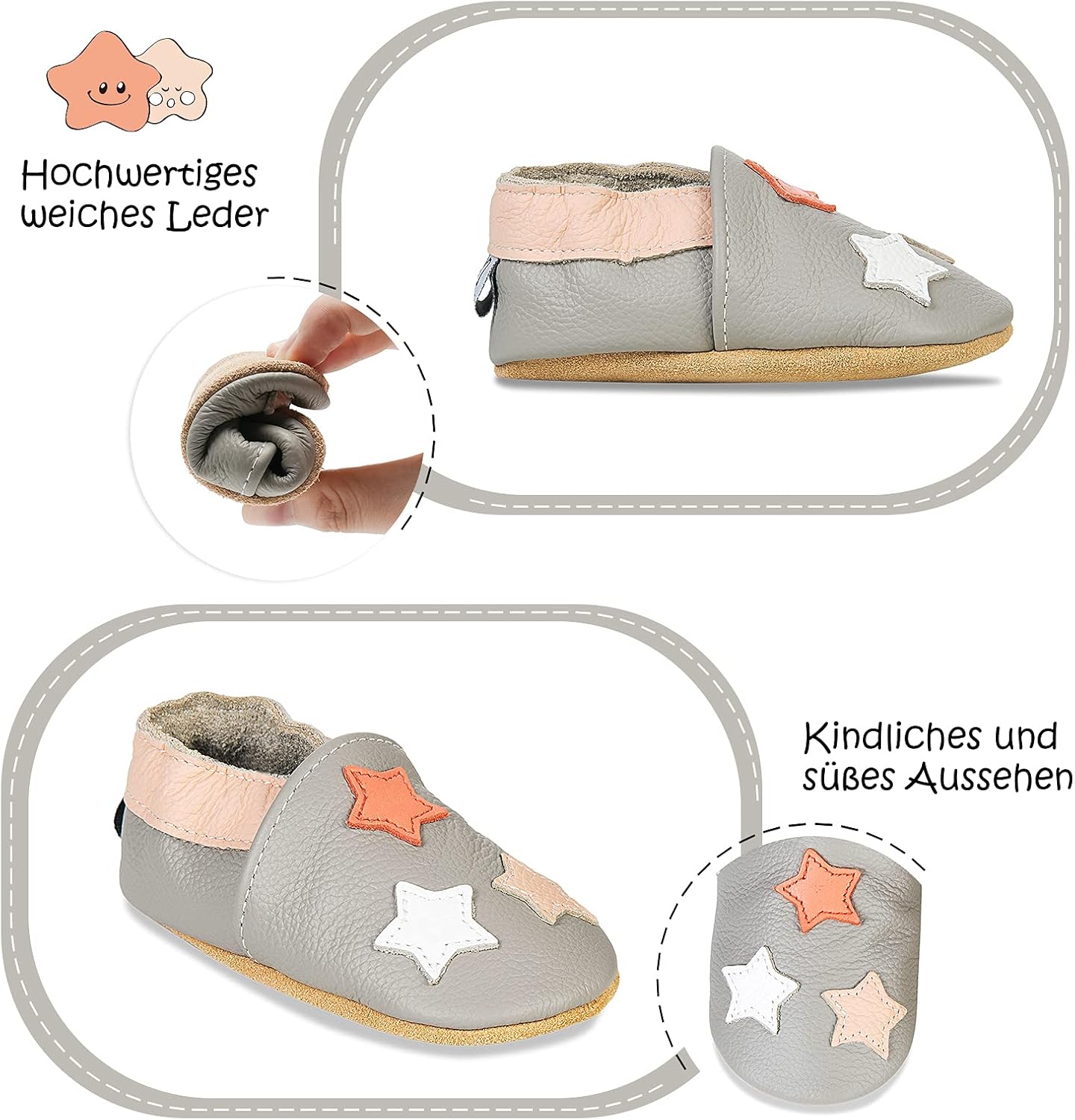 Detalle 2 de IceUnicorn Krabbelschuhe Baby Lauflernschuhe