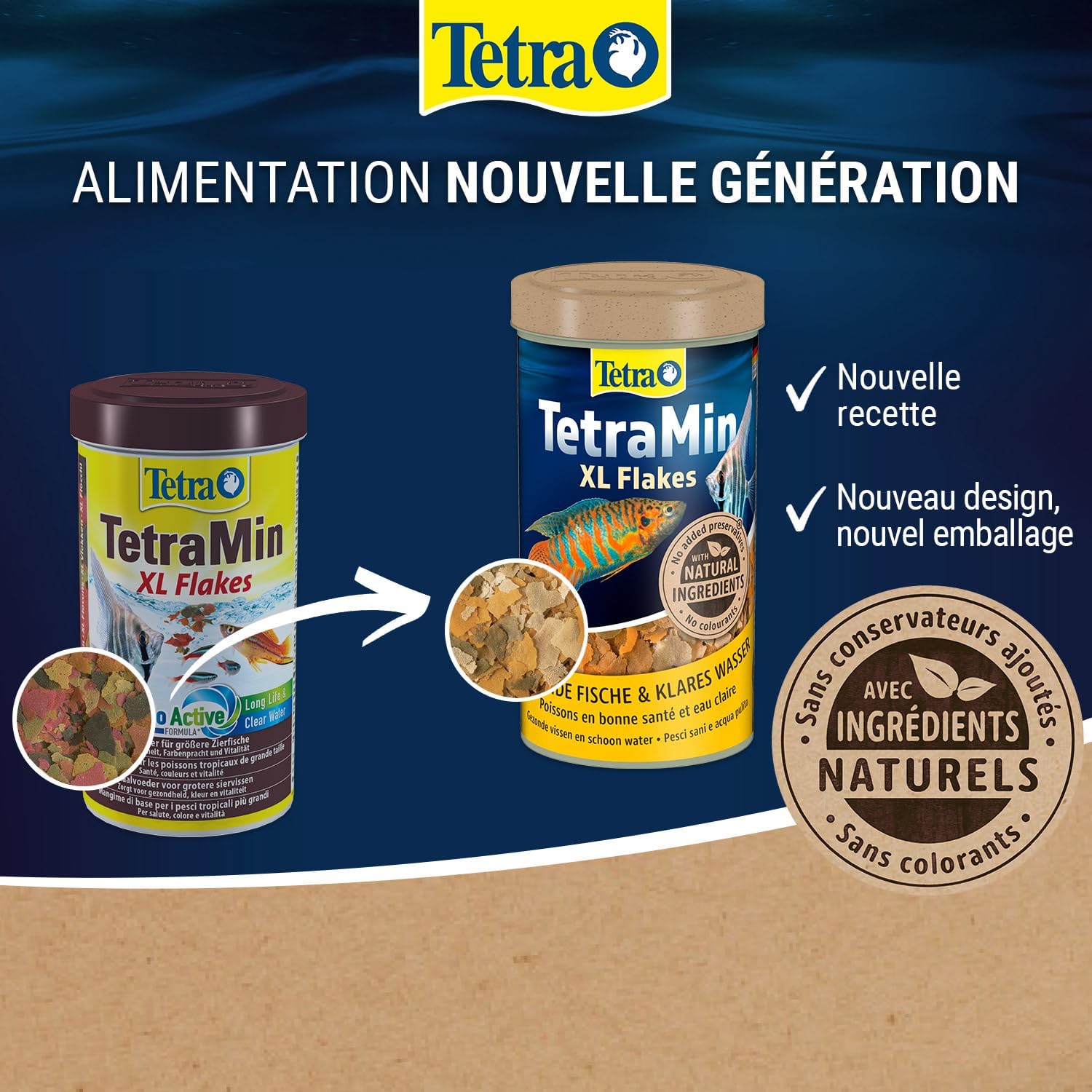 Detalle 2 de TetraMin Aliment pour Tous Poissons d'ornement, XL Flakes – 500 ml (Lot de 1)