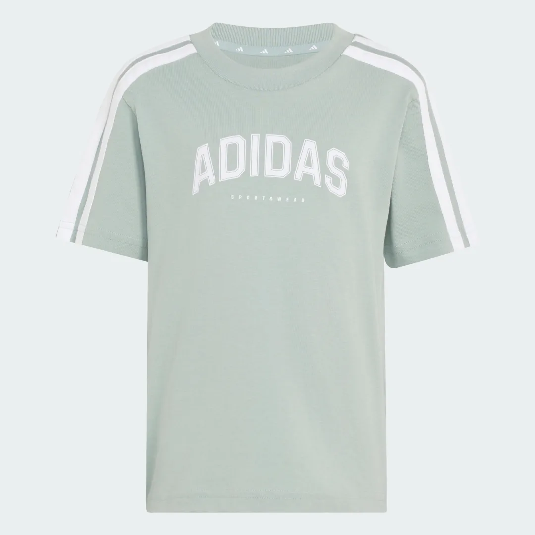 Detalle de Conjunto colegial Adidas para niños pequeños en verde