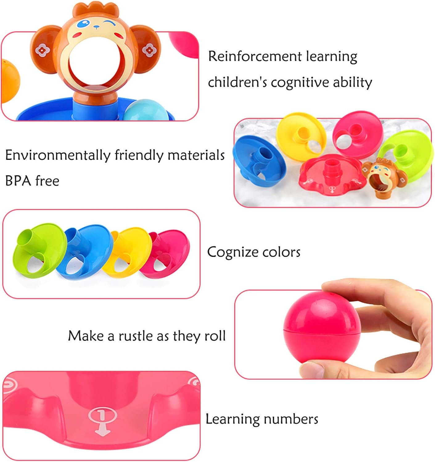 Detalle de Baby Ball Drop and Roll Ramp Toy for 9-18 Months